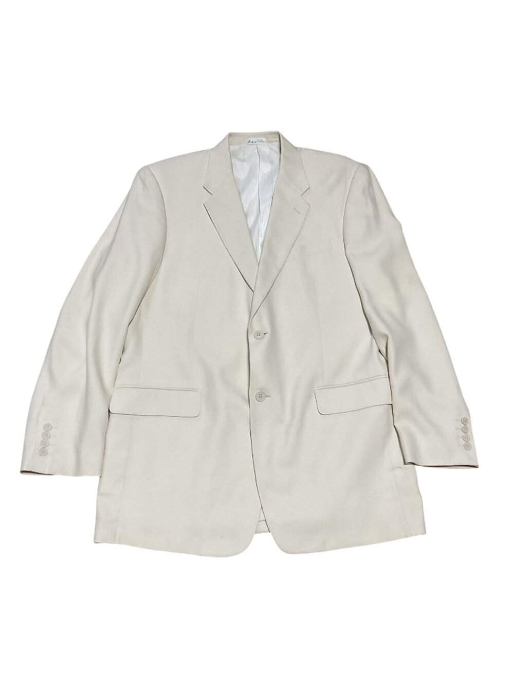 Island Silk Calvin White 100% Silk 2-Button Sport Coat Size 48R Lined 2 Button